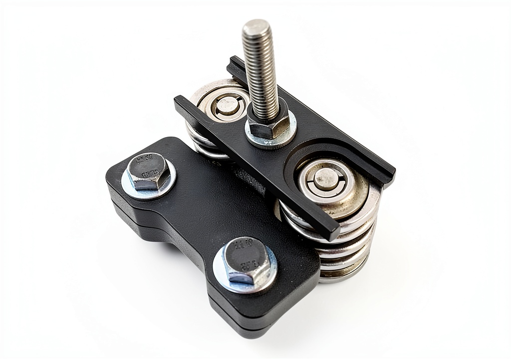 Installing LS Valve Spring Compressor Tool by MR HELLO for Chevy on a wooden garage bench