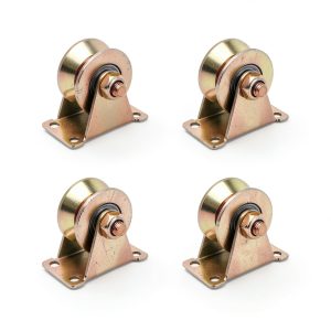 AOQIVIS 2 Inch V‑Groove Wheel 45# Steel Heavy‑Duty Gate Caster 4‑Pack-0