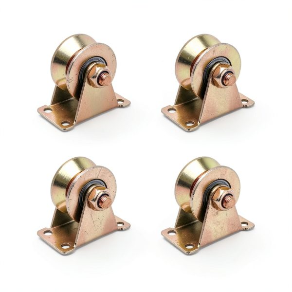 AOQIVIS 2 Inch V‑Groove Wheel 45# Steel Heavy‑Duty Gate Caster 4‑Pack-0