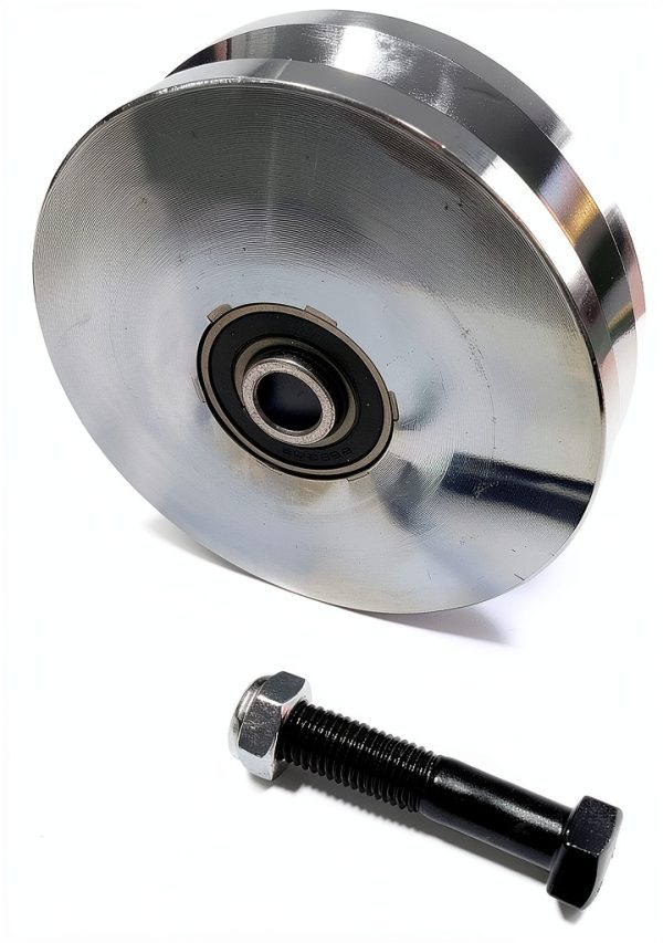 Generic 6" V‑Groove Gate Wheel 1.75" Rim 3000lb Capacity Chrome Steel-0