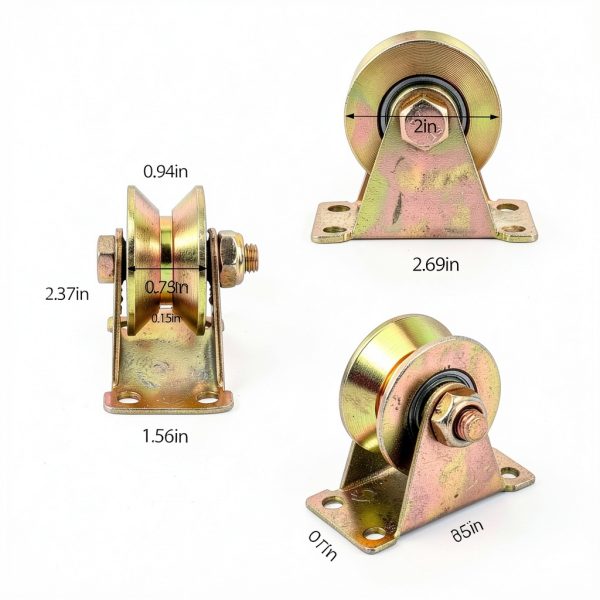 AOQIVIS 2 Inch V‑Groove Wheel 45# Steel Heavy‑Duty Gate Caster 4‑Pack-1
