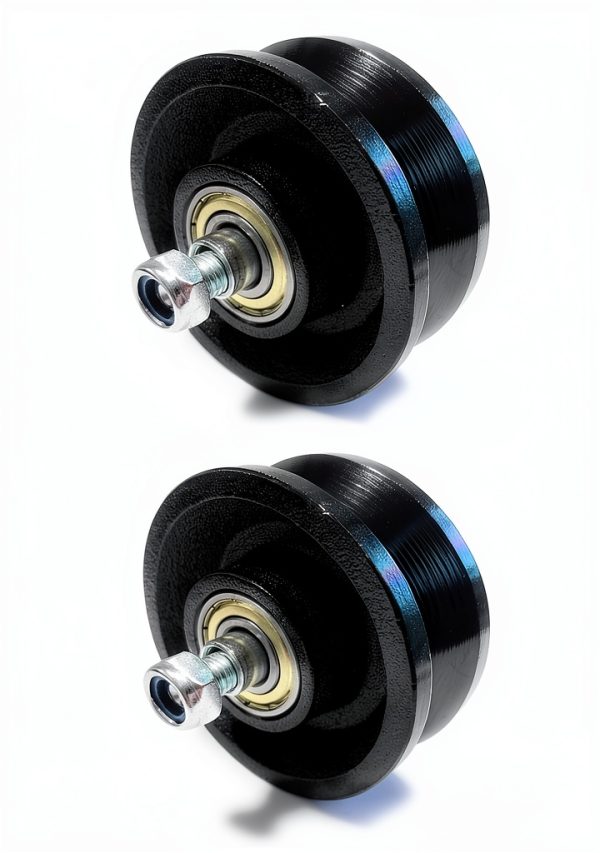 Siasusa V‑Groove Wheel 4" x 1‑1/2" Double Bearing Hub 700lb Capacity-0