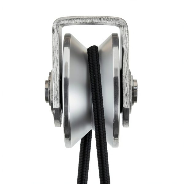 CertBuy 2 Pack 48mm V Groove Wheel Pulley, 304 Stainless Steel Silent Pulley Block, Heavy Duty Caster Wheels Sliding Gate Rollers Pressure Bearing Pulley, Loading 880lb for Handling and Moving-6