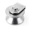 CertBuy 2 Pack 48mm V Groove Wheel Pulley, 304 Stainless Steel Silent Pulley Block, Heavy Duty Caster Wheels Sliding Gate Rollers Pressure Bearing Pulley, Loading 880lb for Handling and Moving-3