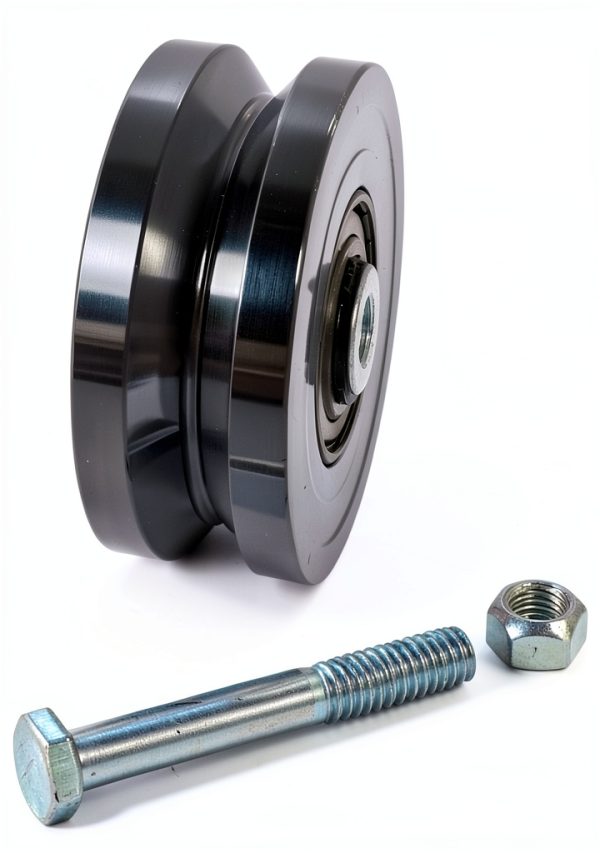 4" Solid Machined V-Groove Wheel with Bolt and Lock Nut-Pair by Sourdough Gate Hardware-2