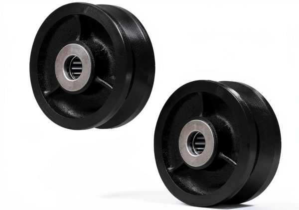 4" Cast Iron V Groove Caster Wheel SY America 1-1/2" Width 2 Pack-0