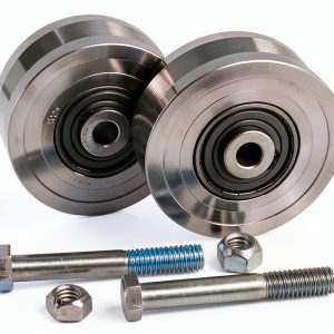 4" Solid Machined V-Groove Wheel with Bolt and Lock Nut-Pair by Sourdough Gate Hardware-0