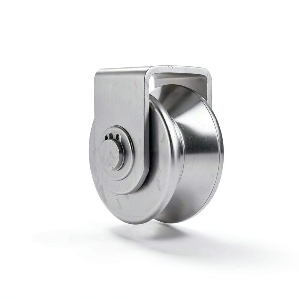 CertBuy 2 Pack 48mm V Groove Wheel Pulley, 304 Stainless Steel Silent Pulley Block, Heavy Duty Caster Wheels Sliding Gate Rollers Pressure Bearing Pulley, Loading 880lb for Handling and Moving-5
