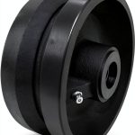 CasterHQ 4" X 2" V Groove Wheel 600lb Cast Iron Industrial Replacement-0