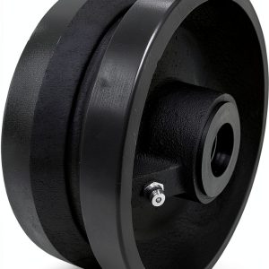 CasterHQ 4" X 2" V Groove Wheel 600lb Cast Iron Industrial Replacement-0