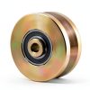 Goaste 4" Solid Slide V Groove Wheels 2 Pack 1000lb Gate Casters-4