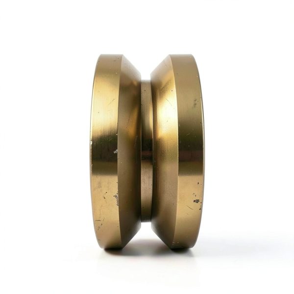 4 inch V Groove Steel Wheel by Pro Gate Supply - Gold, 2 Pack-2