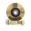 4 inch V Groove Steel Wheel by Pro Gate Supply - Gold, 2 Pack-0
