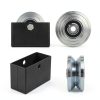 Skelang 4" V Groove Slide Gate Wheel with Welded Bracket Box, Bearings-2
