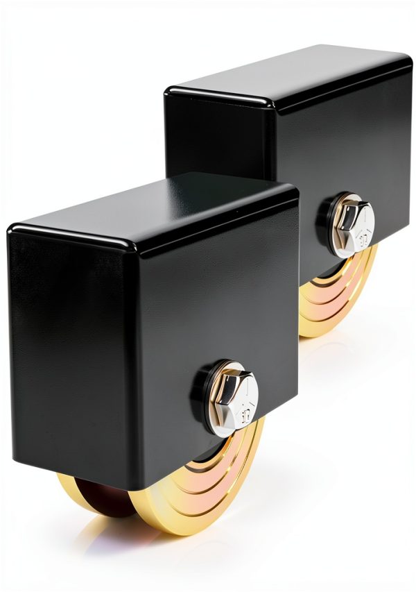 2 Pack 4" V-Groove Slide Gate Wheel with Welded Bracket Box, for Inverted V-Track Sliding Gates, 1 13/16" Width, Heavy-Duty Solid Double Bearings,3500 Lbs Capacity-0