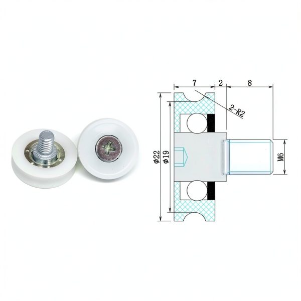 Outer Diameter 22mm POM U Groove Wheel SCHAAN DR28-C1L8W7M6 White-1