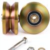 2 Pack 4" V-Groove Slide Gate Wheel with Welded Bracket Box, for Inverted V-Track Sliding Gates, 1 13/16" Width, Heavy-Duty Solid Double Bearings,3500 Lbs Capacity-2