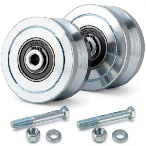 4" V Groove Gate Wheels TRUCFUSION – Steel, 3000lb Load, 2 Pack-0