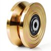 2 Pack 4" V-Groove Slide Gate Wheel with Welded Bracket Box, for Inverted V-Track Sliding Gates, 1 13/16" Width, Heavy-Duty Solid Double Bearings,3500 Lbs Capacity-3