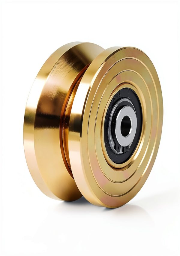 2 Pack 4" V-Groove Slide Gate Wheel with Welded Bracket Box, for Inverted V-Track Sliding Gates, 1 13/16" Width, Heavy-Duty Solid Double Bearings,3500 Lbs Capacity-3