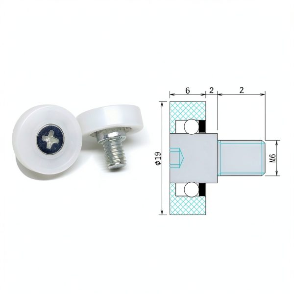 Outer Diameter 22mm POM U Groove Wheel SCHAAN DR28-C1L8W7M6 White-3