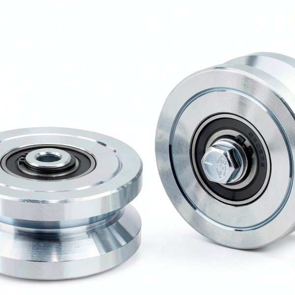 4" V Groove Gate Wheels TRUCFUSION – Steel, 3000lb Load, 2 Pack-1