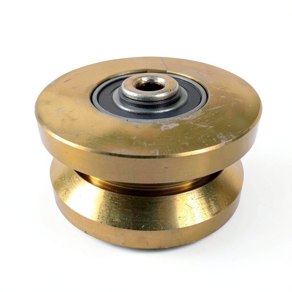 4 inch V Groove Steel Wheel by Pro Gate Supply - Gold, 2 Pack-1