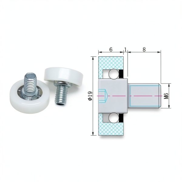 Outer Diameter 22mm POM U Groove Wheel SCHAAN DR28-C1L8W7M6 White-2
