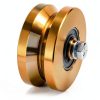 Goaste 4" Solid Slide V Groove Wheels 2 Pack 1000lb Gate Casters-2