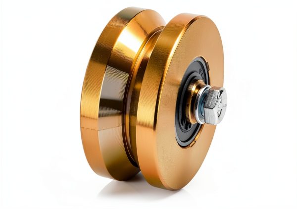 Goaste 4" Solid Slide V Groove Wheels 2 Pack 1000lb Gate Casters-2