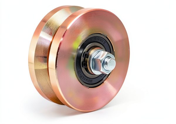Goaste 4" Solid Slide V Groove Wheels 2 Pack 1000lb Gate Casters-3